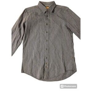 Hugo Boss Orange Mens Size M Blue‎  White Stripes Long Sleeve